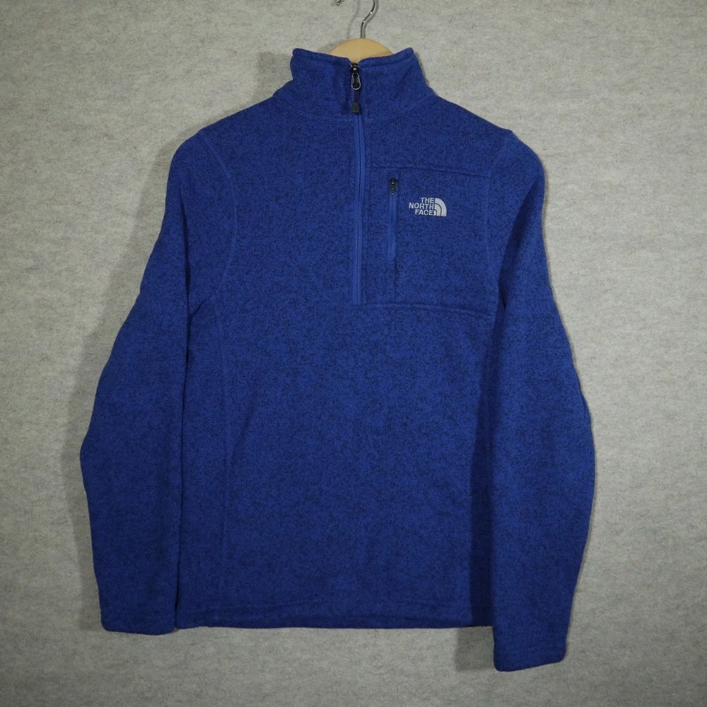 The North Face Gordon Lyons 1/4 Zip Fleece Pullover Mens Small Blue Heather S